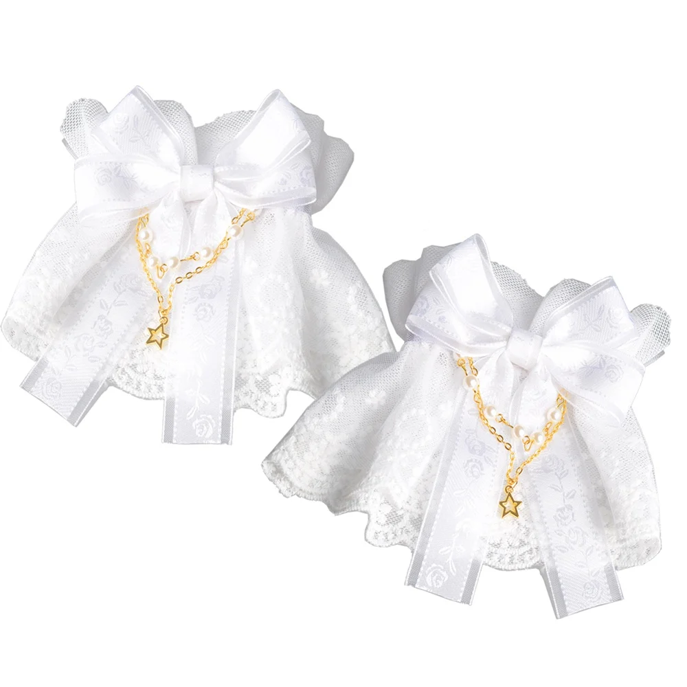 Braccialetti con polsini in pizzo Lolita giapponese dolce fiocco in pizzo cameriera cosplay ornamento a mano accessori per costumi da festa per ragazza