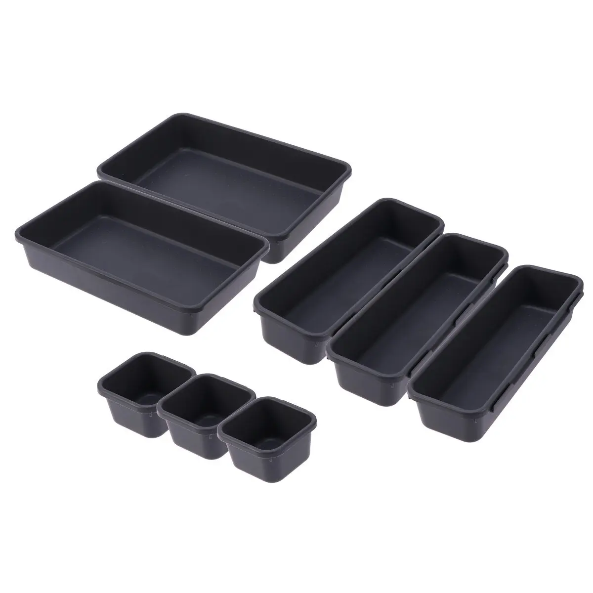 8 Section Plastic Storage Box Desktop Drawer Tray for Organizing Pens Paper Clips Coins Keys Small Items Household Office School