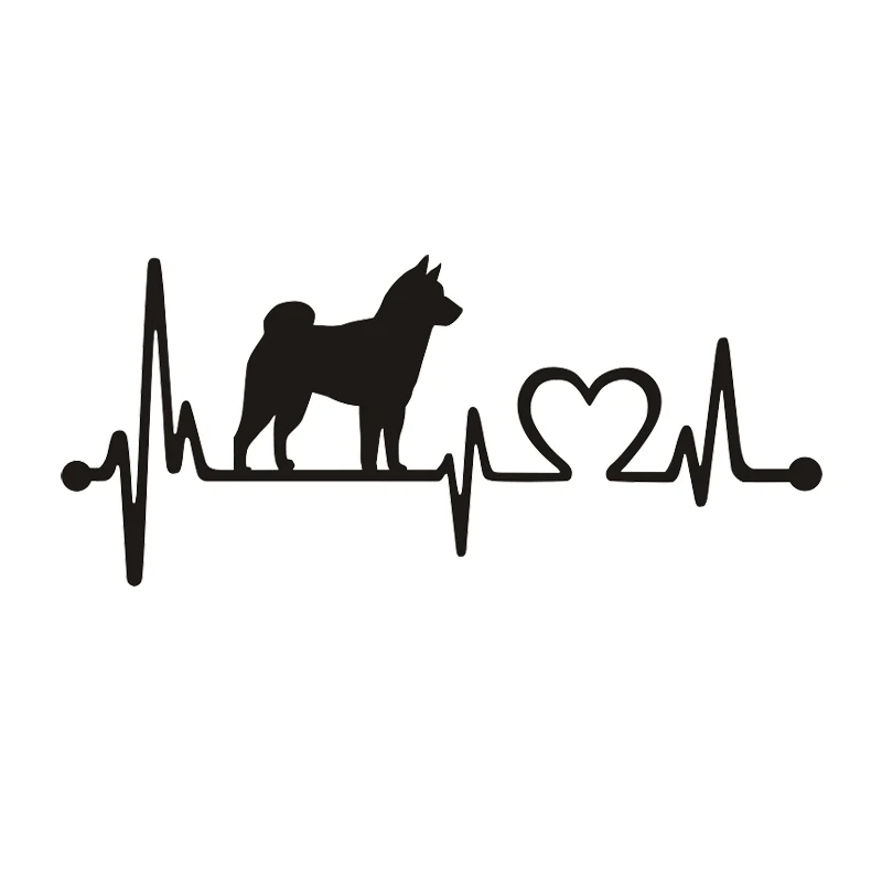 Shiba Inu Heartbeat  @ Lifeline Dog Decal Sticker Car Truck SUV Laptop Decor Stickers  Vinyl Decal Sticker