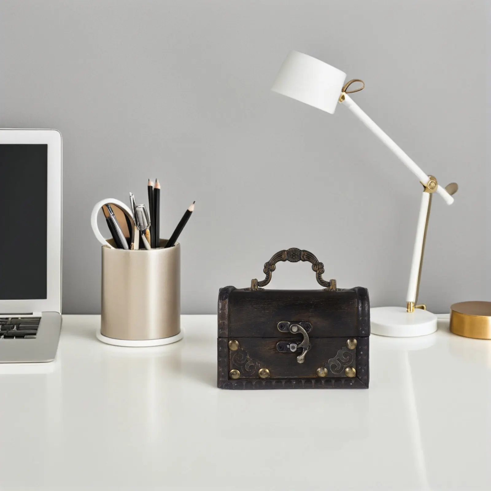 Chinese Vintage Wooden Retro Storage Box Desktop Organizer Jewelry Box Decorative Treasure Chest Multi-Purpose Wood Case