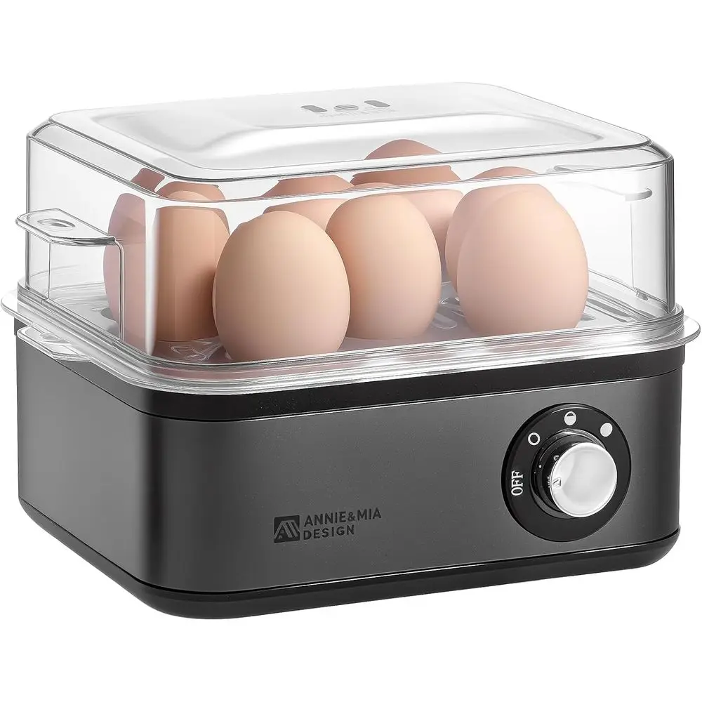 

Electric Egg Cooker, Stainless Steel 8-Egg Capacity, 500W, Hard, Medium, Soft Boiled Egg Poacher, Egg Steamer, Multi-Function, K