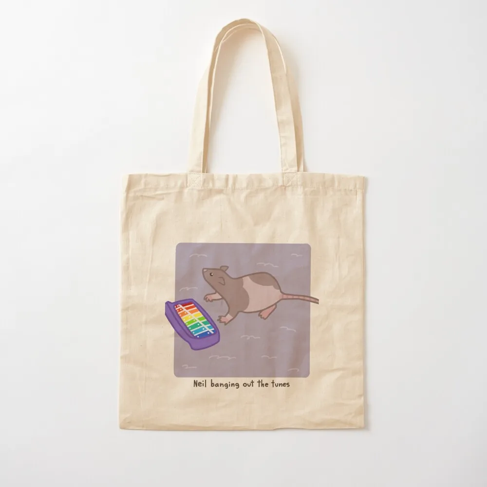 Neil Banging Out The Tunes Tote Bag Canvas Cloth bag shopper bags