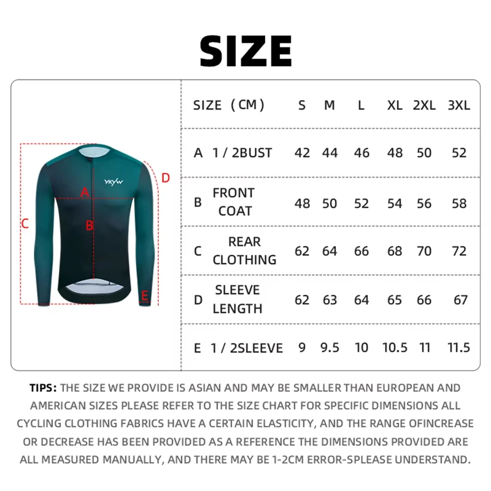 YKYWBIKE Herren Langarm-Radtrikot Italien MITI-Stoff Verschleißfest Atmungsaktiv Farbverlauf Fahrrad Rennrad Shirts Herbst – Detail 1