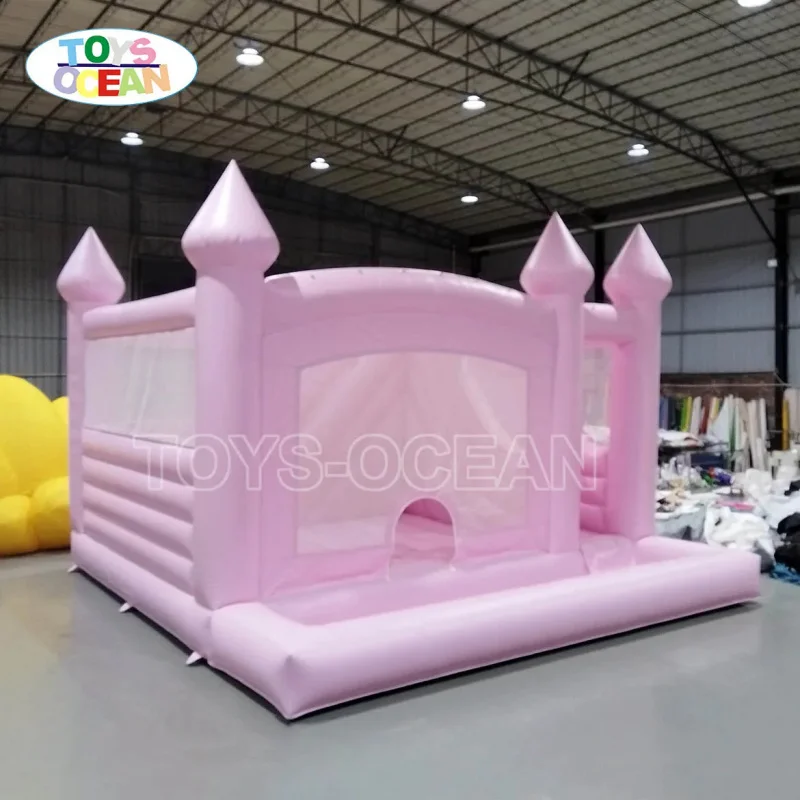 Soft Pink Commercial PVC Material Castle Combo Party Bouncy Castle with Soft Play Ball Pit Kids Bounce House & Slide Easy Setup