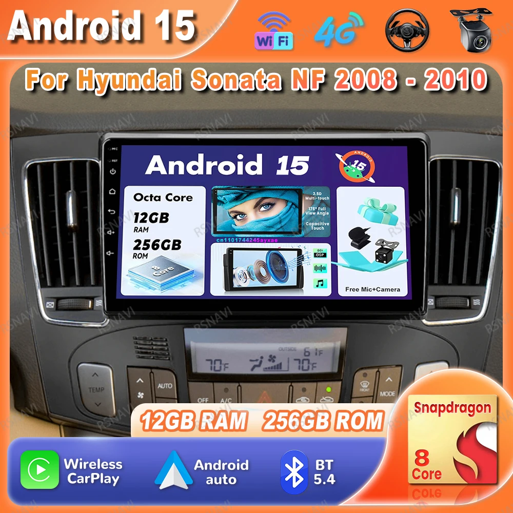 

Car Radio Android 15 For Hyundai Sonata NF 2008 - 2010 Stereo Qualcomm Multimedia DVD Navigation Autoradio Head Unit BT Carplay