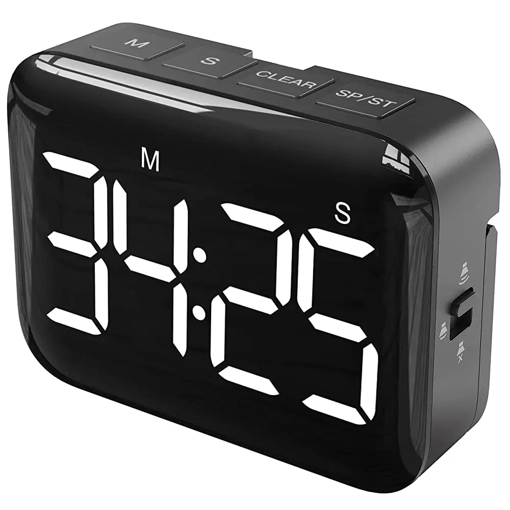 Large Display LED Digital Kitchen Timer Magnetic Electronic Count Up Countdown Timer Home Cooking Baking Classroom Study Timer