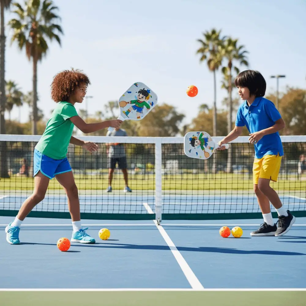 

Cartoon Children's Pickleball Set Lightweight Portable 's Pickleball Set Universal 4 Balls Children's Pickleball Rackets