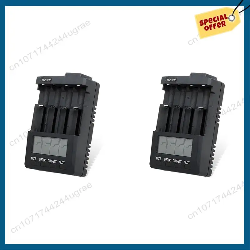

-A15I 2X BT-C3100 4 Slots Smart Universal Battery Charger Adapter For Rechargeable Li- Batteries EU PLUG