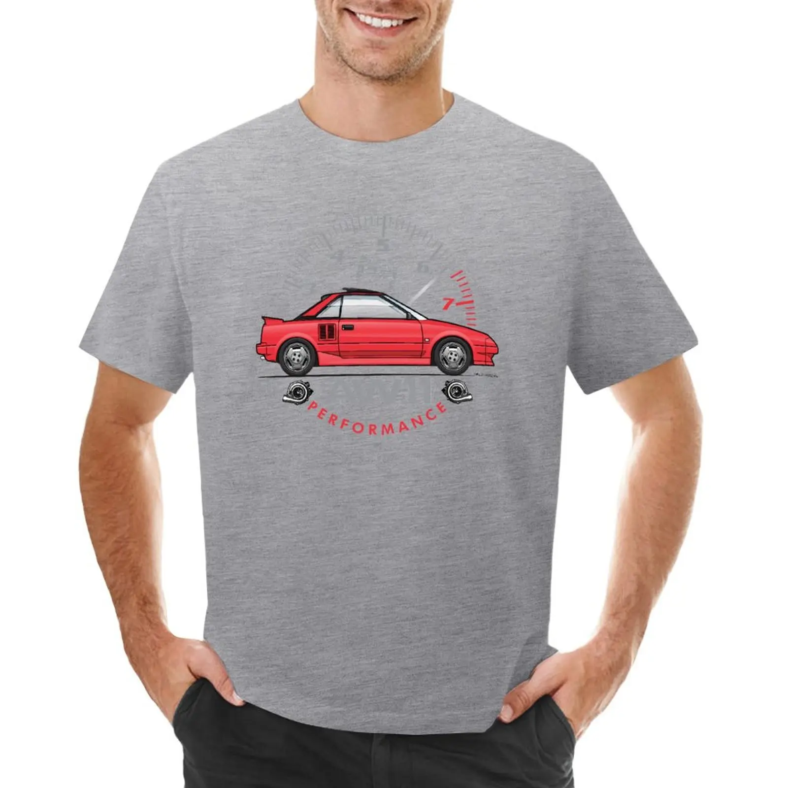 

Red Perforfance T-shirt summer top anime sweat shirts, men