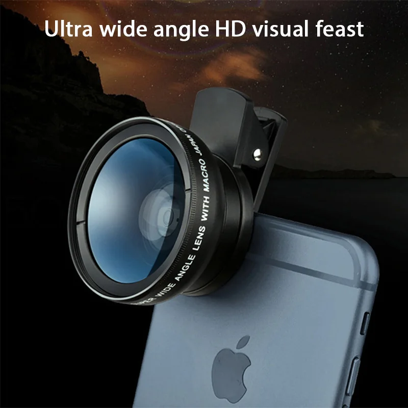 

Multi-functional Universal Mobile Phone 0.45X Wide Angle & 12.5x Macro Len Kit HD Camera Lens For iPhone Android Cellphone