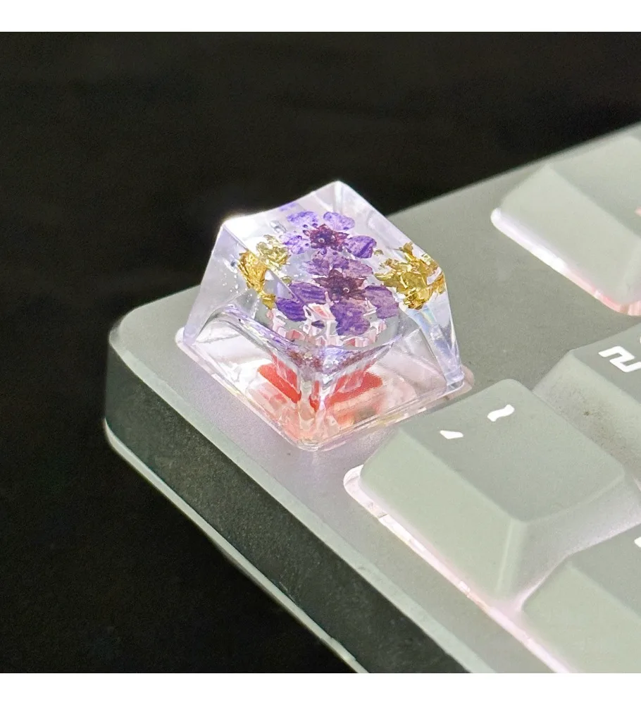 Keycap high value personalized ESC single mechanical keyboard keycap resin high transparency camellia cute creative
