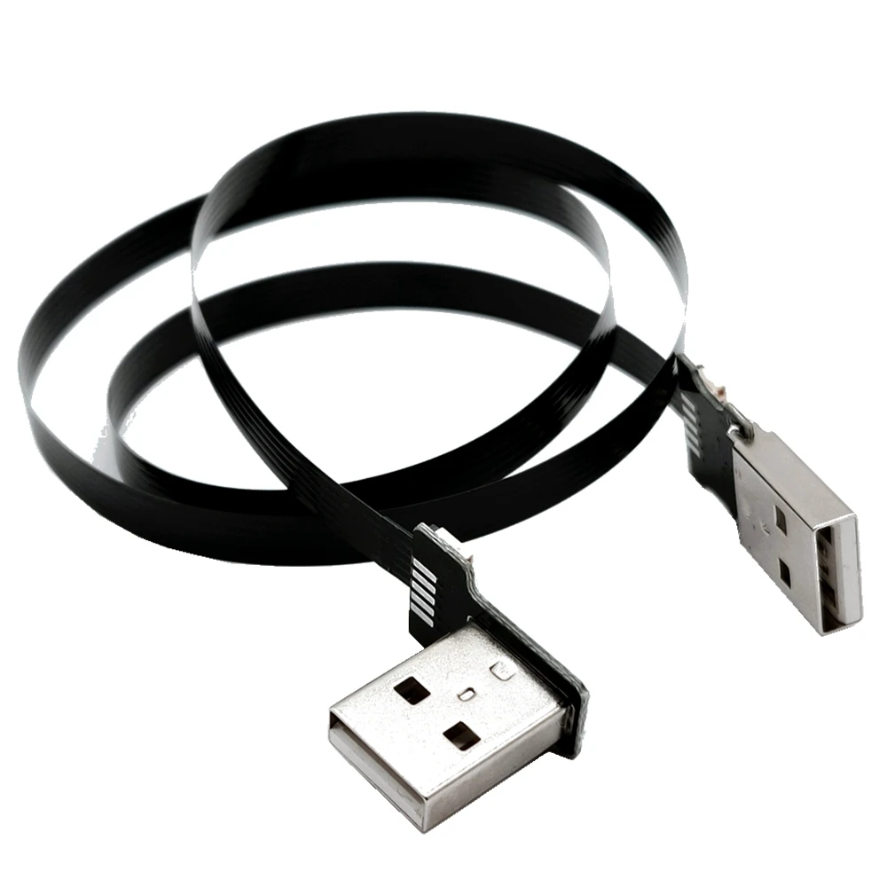 USB expansion data cable ultra high speed HD, ultra-thin USB 2.0 to USB cable type A plug to plug 90/270 degree angle up/down
