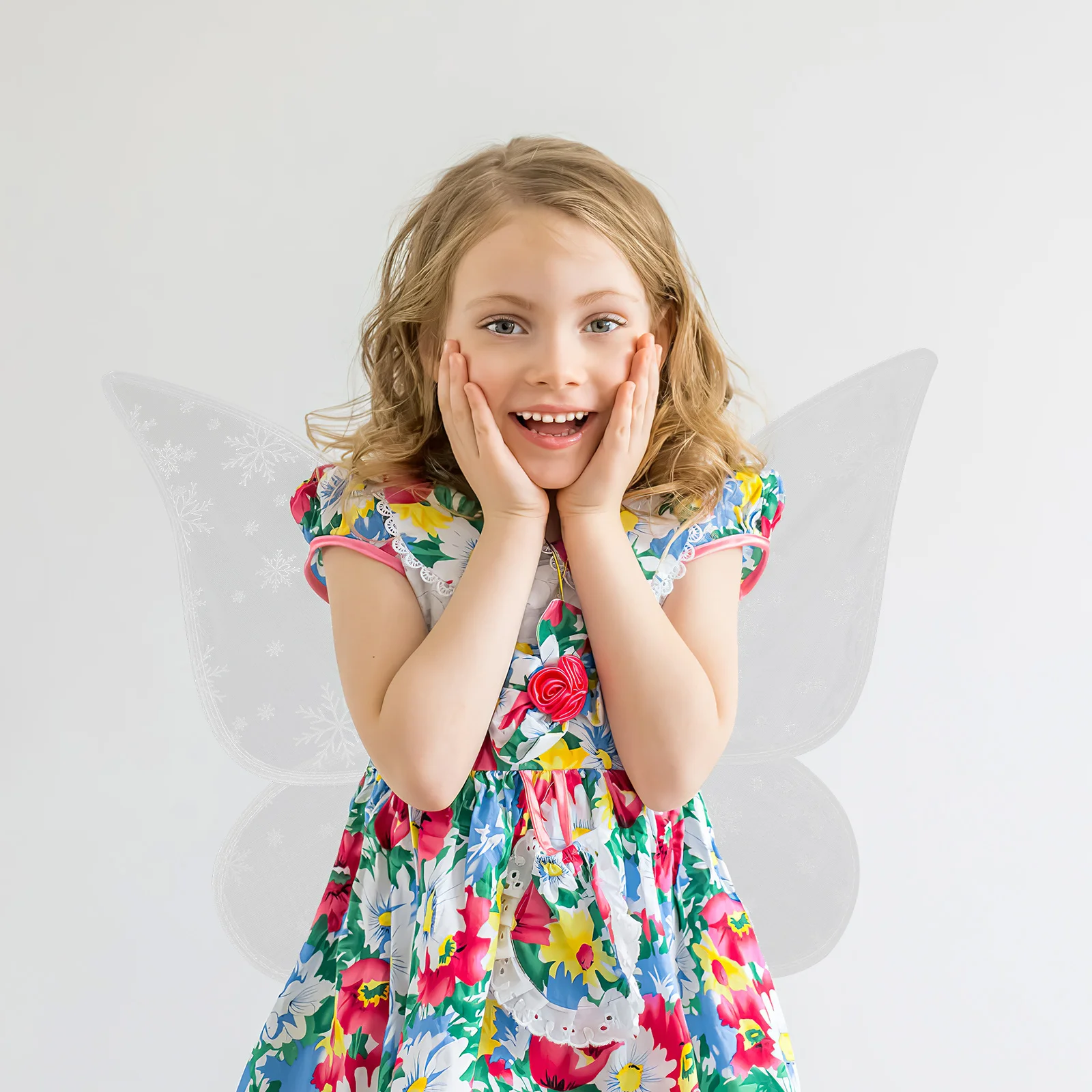 Snowflake Butterflies Wing Fairy Wings For Girls Kids Costume Party Dress Up Cosplay Role Play Photo Prop Accessory