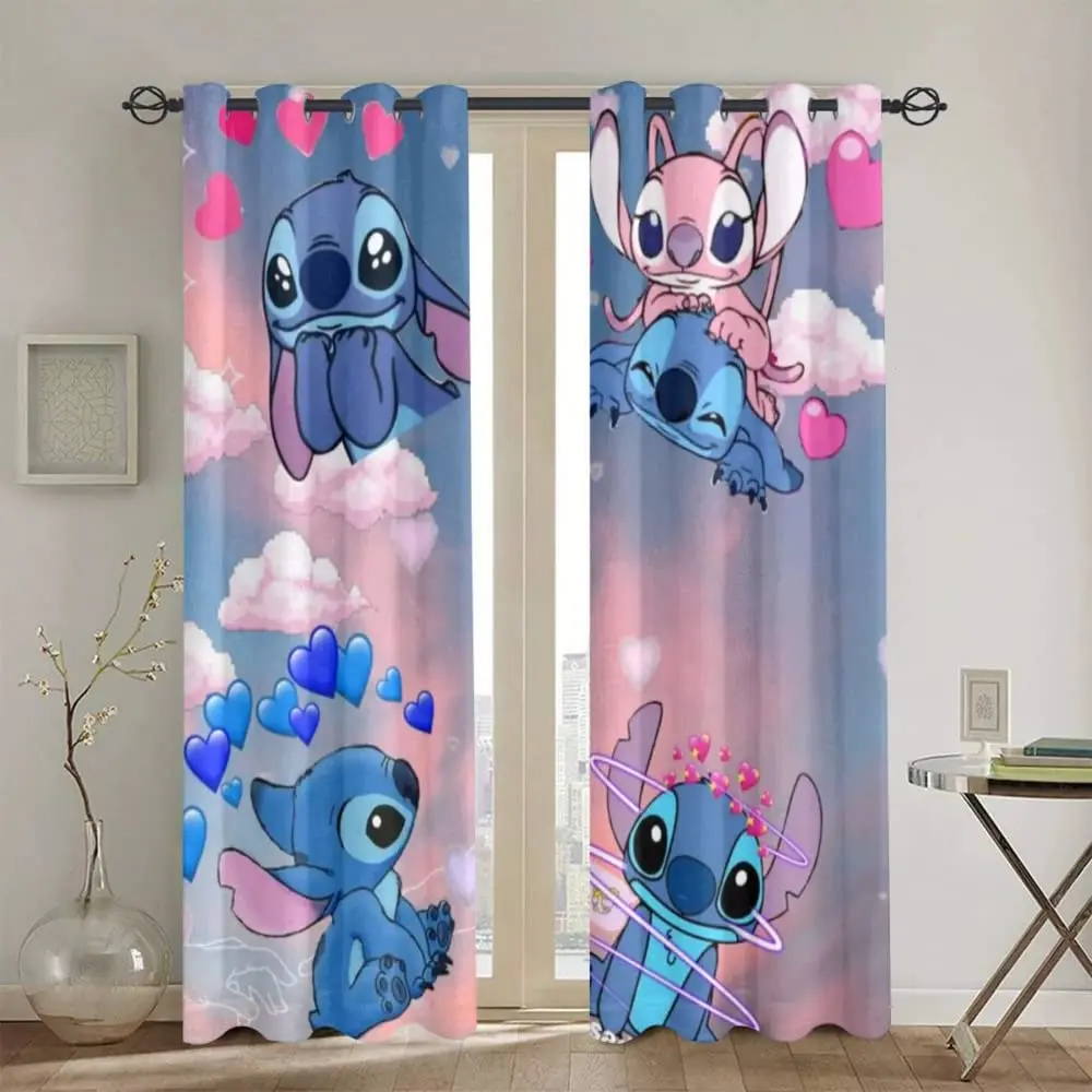 

Stitch Lilo & Stitch Blackout Curtains 3D Digital Printing Cute and Interesting Children's Room Curtains Cartoon Decorations