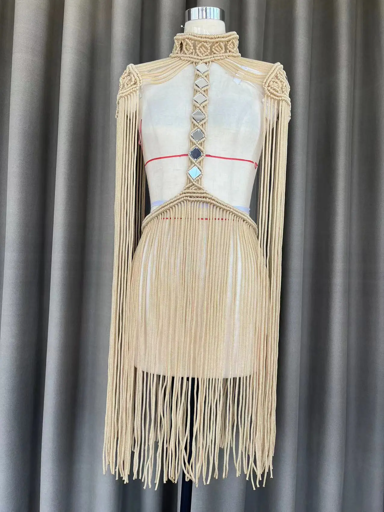 Beachapche Hand Crochet Knitted Women Vintage Cover Ups Summer Beach Wear Bathing Suit Retro Tassel Hollow Out Skirts Matching