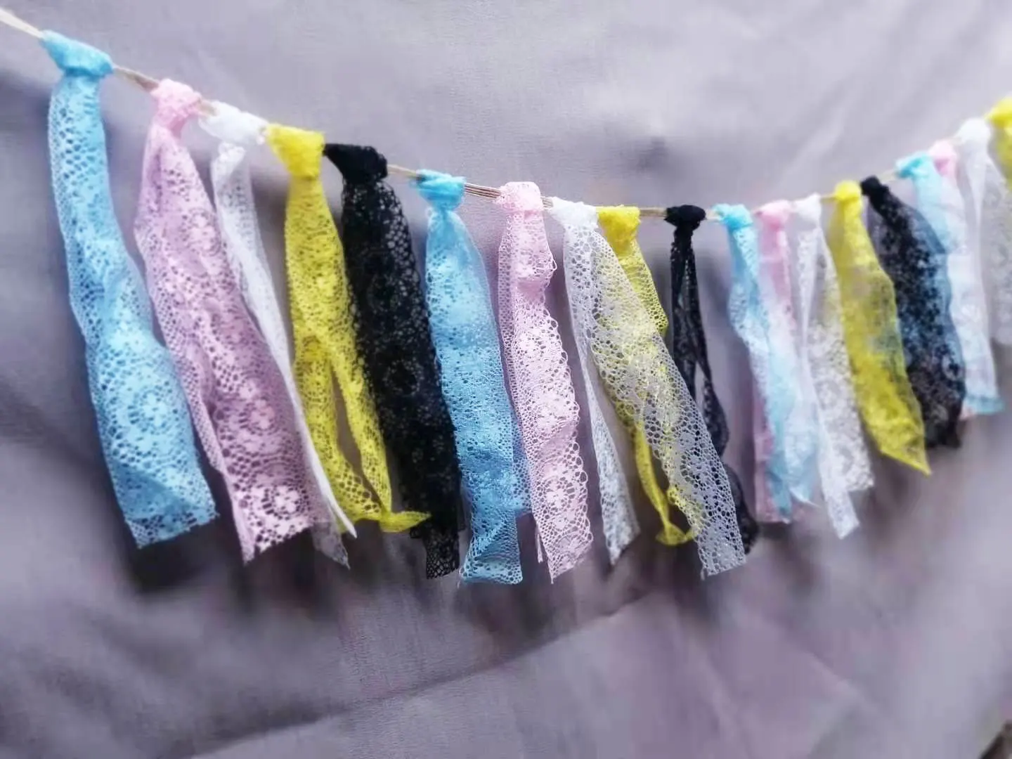 1pc elegante rustieke linnen kanten kwastjesslinger - 300 cm jutebanner voor bruiloften, bruidsdouches, verjaardagen - geen kracht nodig,