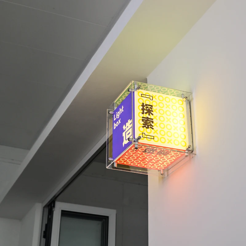 *LED Lightbox logo Outdoor Customized Store Billboard, Wall Mounted DIY Assembled Acrylic Light Box logo Advertising Box