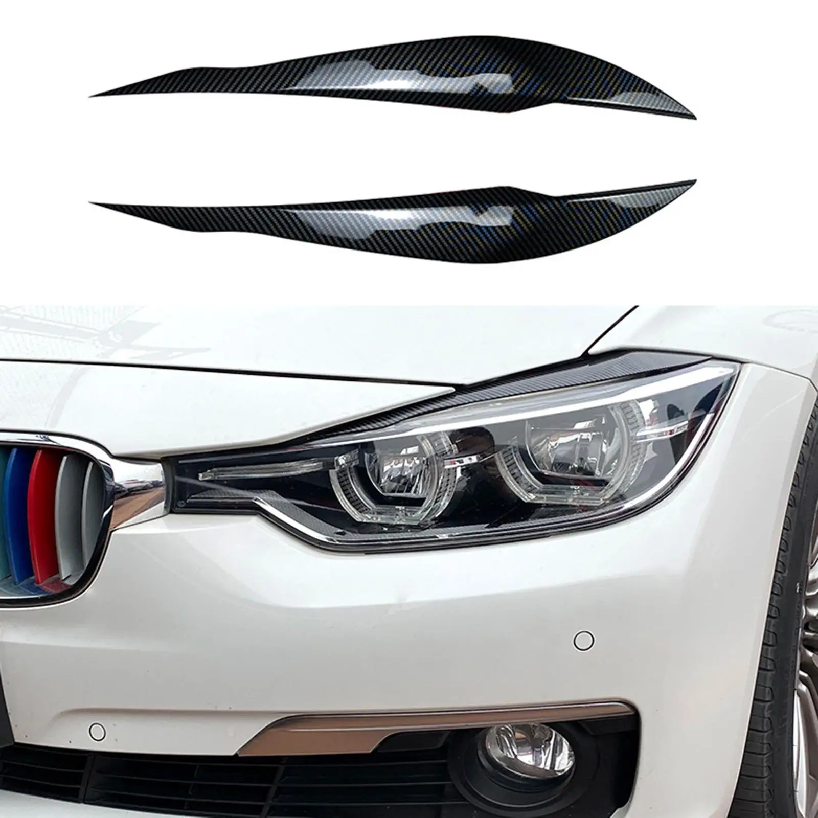 Headlamp Eyelid Overlay Trim ABS Plastic Fashionable Eyebrow Decoration Car Sticker for 3 Series F30 F31 318i 320i
