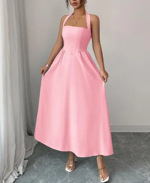 

Women's Dress, Autumn/winter 2025 Hot Selling Style Simple Style Unique Elegant Temperament, Hanging Neck Strapless Long Dress