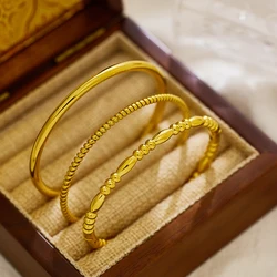 New Simple Stainless Steel Twisted Bamboo High Polished Bangle Bracelets for Women Waterproof Classic Charms Bracelet Gift