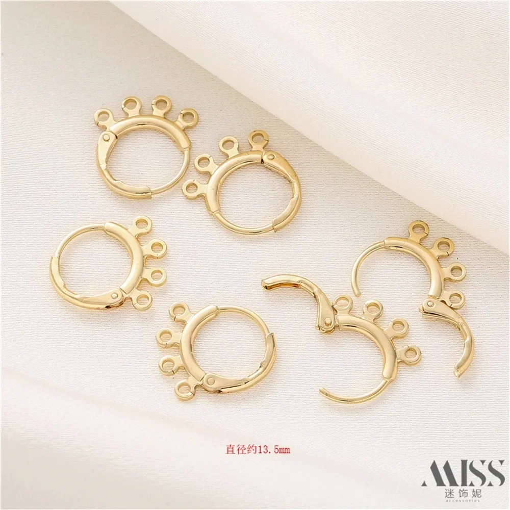 14K حقيبة أقراط ذهبية محلية الصنع شرابة متعددة معلقة لتقوم بها بنفسك الأقراط اليدوية العمل في التقدم اكسسوارات المواد خواتم الأذن السنانير