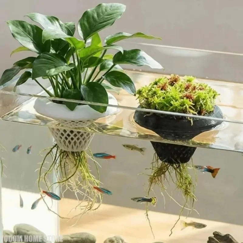 3D Floating Hydroponic Aquatic Planter Water Plant Pot Container For Aquarium Fish Tank Fish Bowl