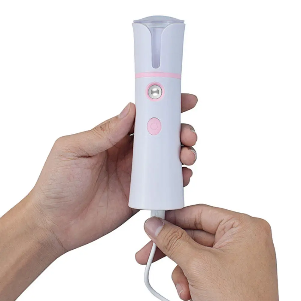 

USB Charging Hydrator Nano Spray Face Evaporator Handheld Cold Spray Face Humidifier Pink 25ml Tank 37V 150mAh Ultrafine