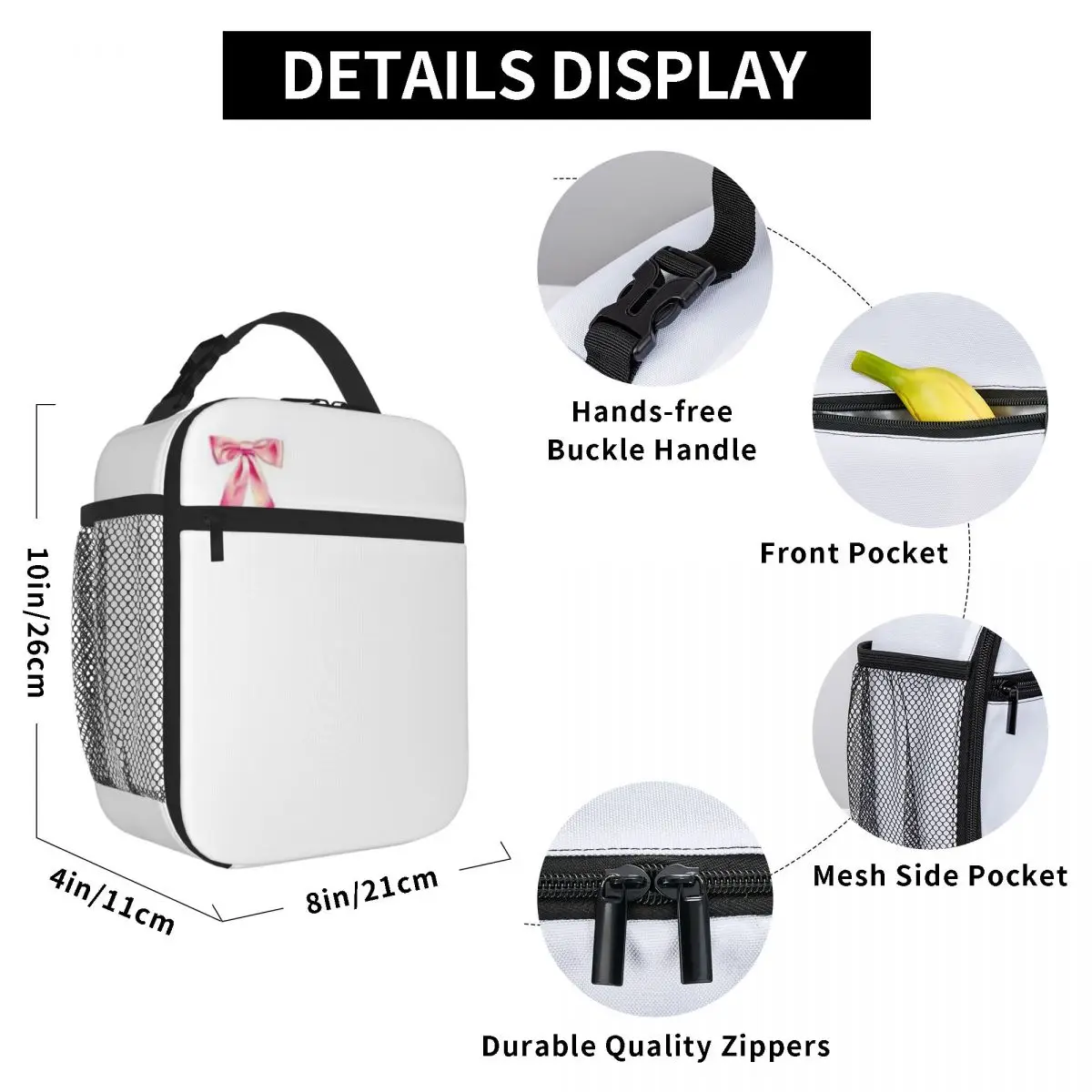 Bestselling Pinterest Aesthetic Transparent Detail Snack Bag Campus Lunch Canvas Lunch Bag