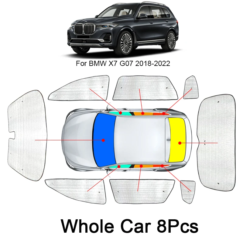 

Автомобильные солнцезащитные козырьки с защитой от ультрафиолета, занавеска на боковое окно, солнцезащитный козырек, лобовое стекло, автоаксессуар для BMW X2 X7 G07 F39 2018-2025