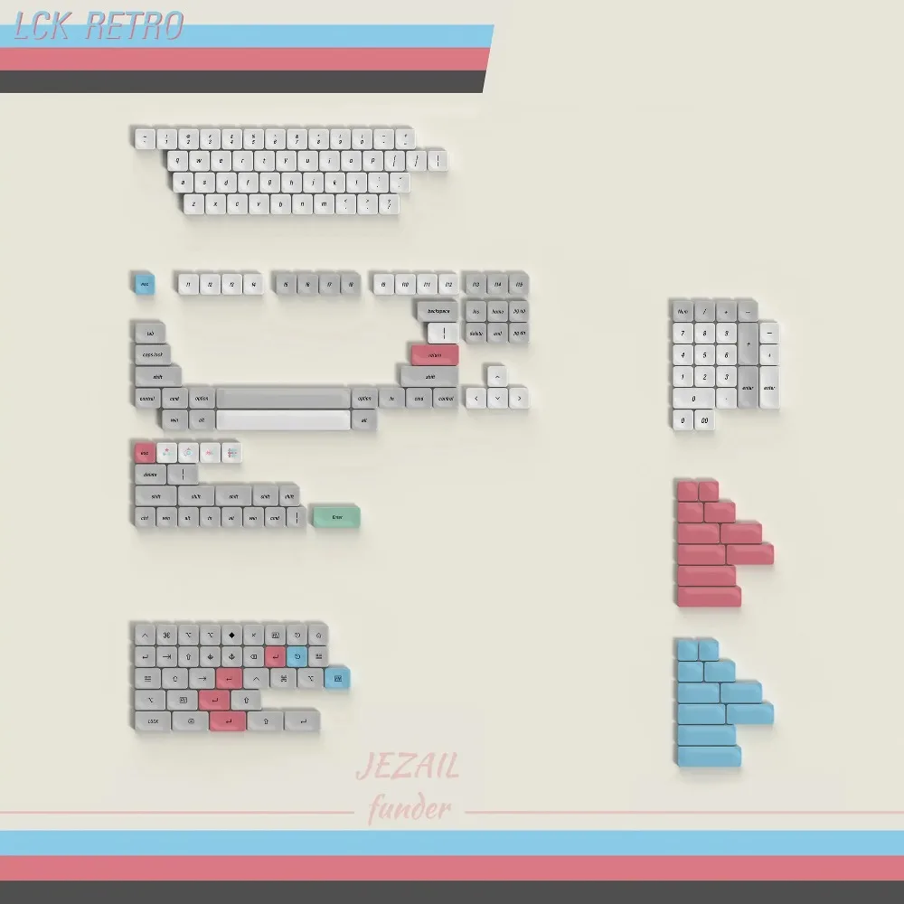 أغطية مفاتيح Chosfox LCK مخصصة PBT أغطية مفاتيح مربعة الشكل للوحة المفاتيح أغطية مفاتيح ذات محور قصير لملحقات ألعاب لوحة المفاتيح الميكانيكية