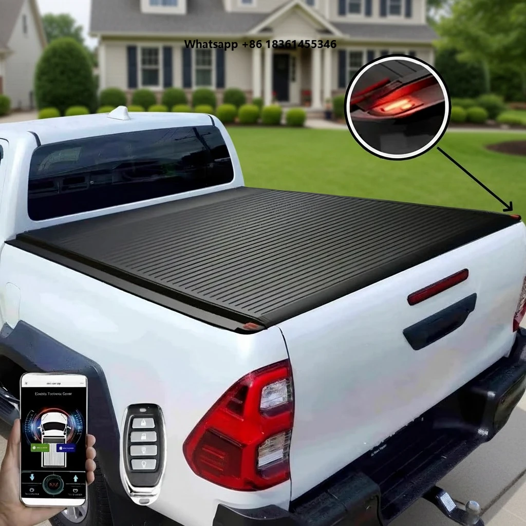 For Tundra Retractable Electric Aluminum Waterproof Roll up Hard Trunk Tonneau Truck Bed Cover 5.5ft