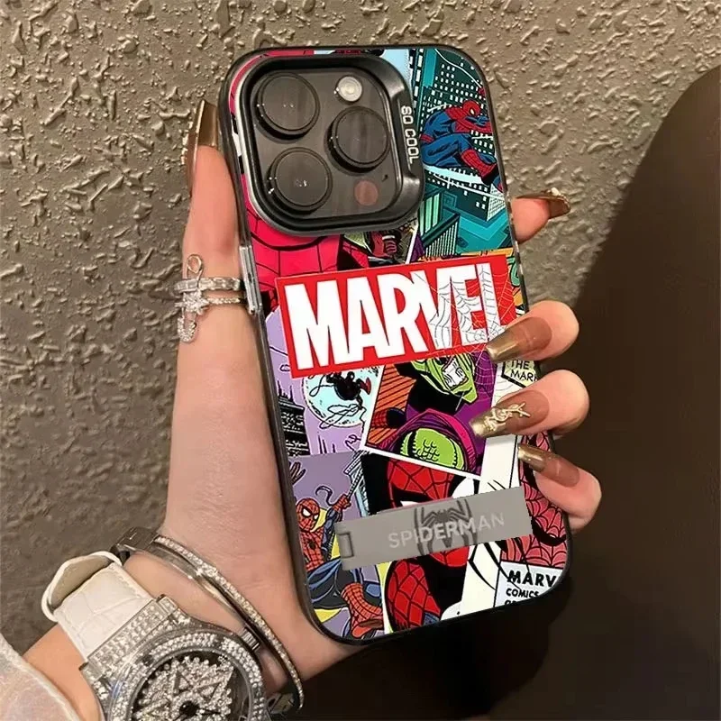 マーベル-スパイダーマン電話ケース,スタンドカバー付きケース,超クールなネット,iPhone 16,14,12,13,11,15 pro max,xr,x,xs,max,7 8 plus,y2k