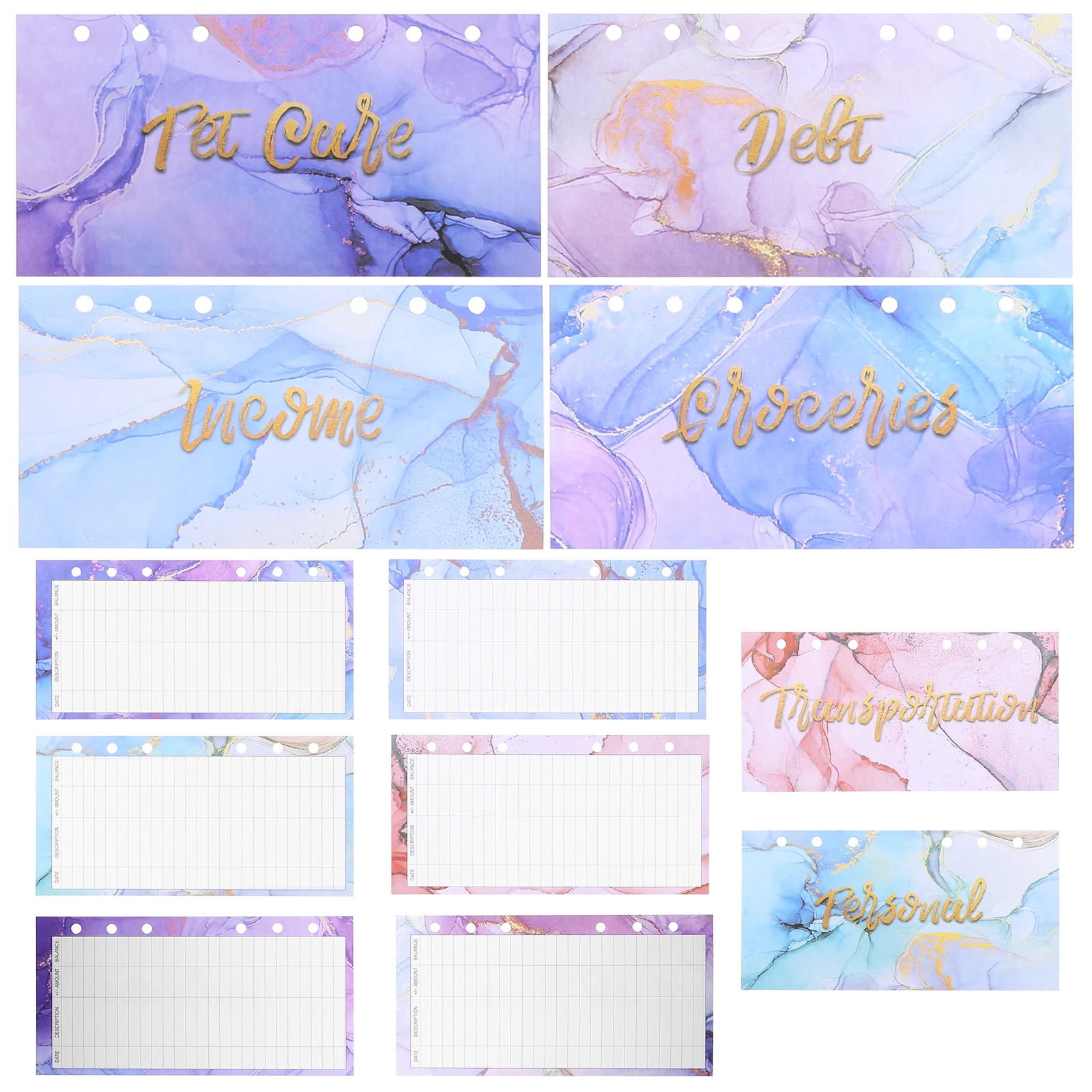 3-Bücher-Budgetkarten, tragbarer täglicher Budgetplaner, leichte Spesenverfolgungsblätter für das Bargeldverwaltung, Heimbürobedarf