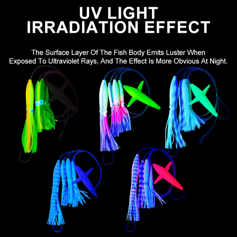 

Рыболовная приманка для большой игры, приманка для троллинга с перьями, кальмар, тунец, ромашка, цепочка, искусственная приманка для морской воды, детали рыболовных снастей Pesca