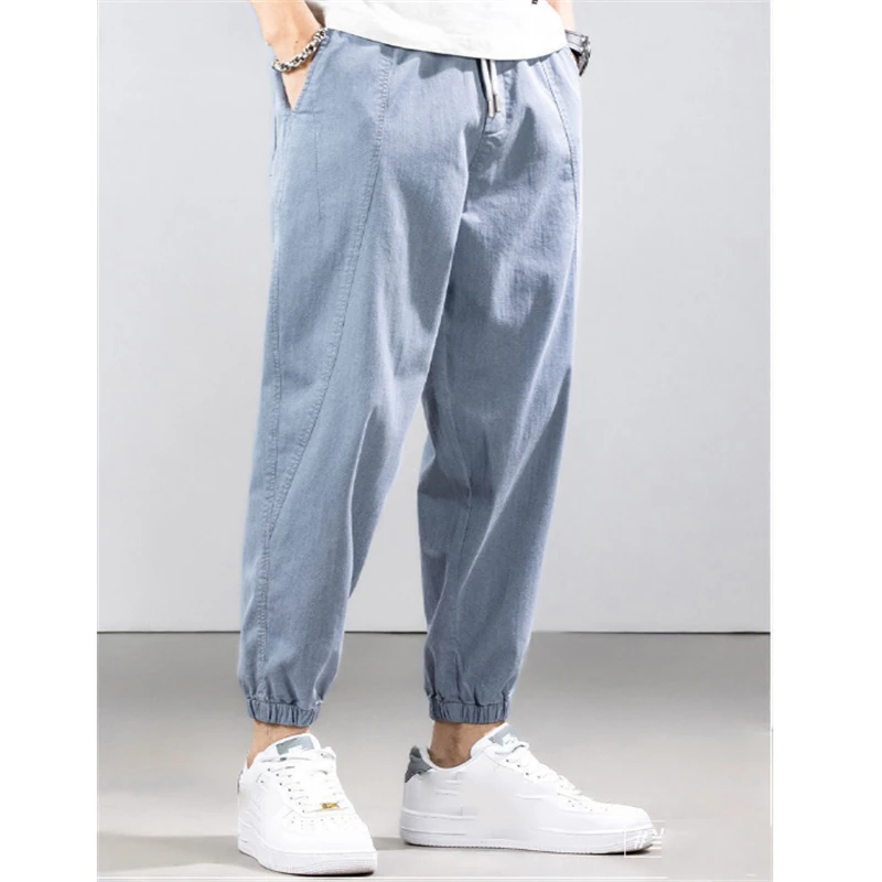 Men Chic Sweatpants Spring Summer Fashion Cargo Pants Loose Elastic Waist Harem Pants Male Joggers Trouser 2022 New Pantalones