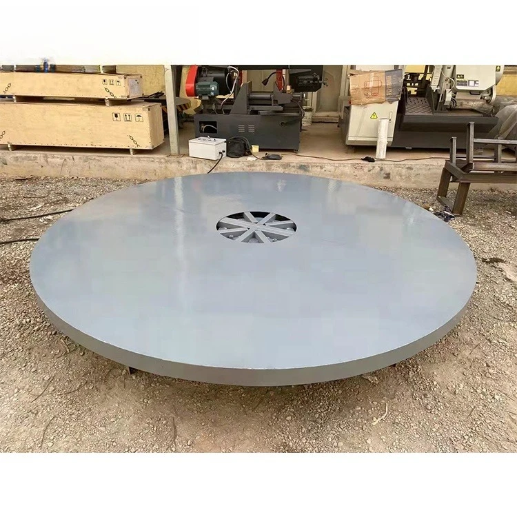 Portable 4m diameter electric rotating stage car showcases 3000 kg load weight automatic rotating round stage structure