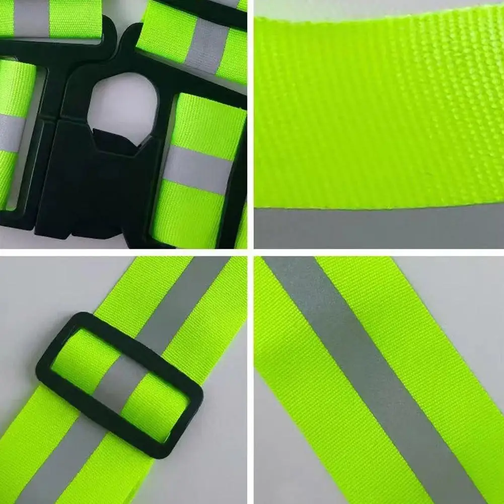 Reflective Safety Vests Lightweight Adjustable Elastic Vest Jacket Hi Vis Reflective Strips for Traffic Control Running Cycling