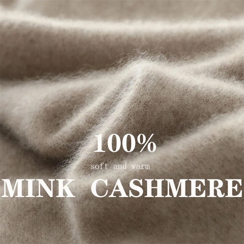 سترة صوف محبوكة 100% برقبة على شكل حرف V للرجال في خريف/شتاء 2025 سترة شبه عالية الرقبة سميكة/عصرية متعددة الاستخدامات دافئة وقاعدة