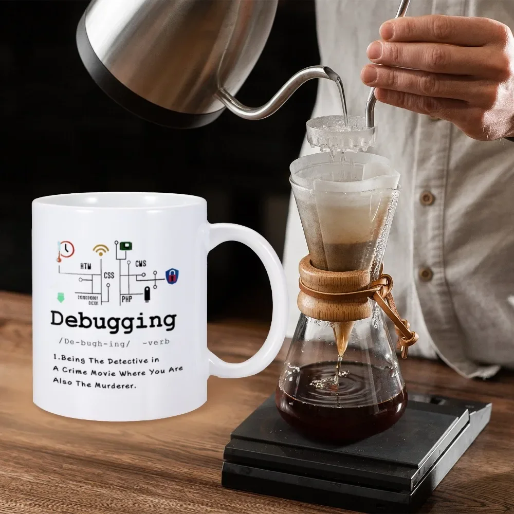 Debugging Definition Mug Computer Programmer Tea Cup Coffee Mug Perfect Gift Coding Programming IT 11 oz Ceramics Home Drinkware