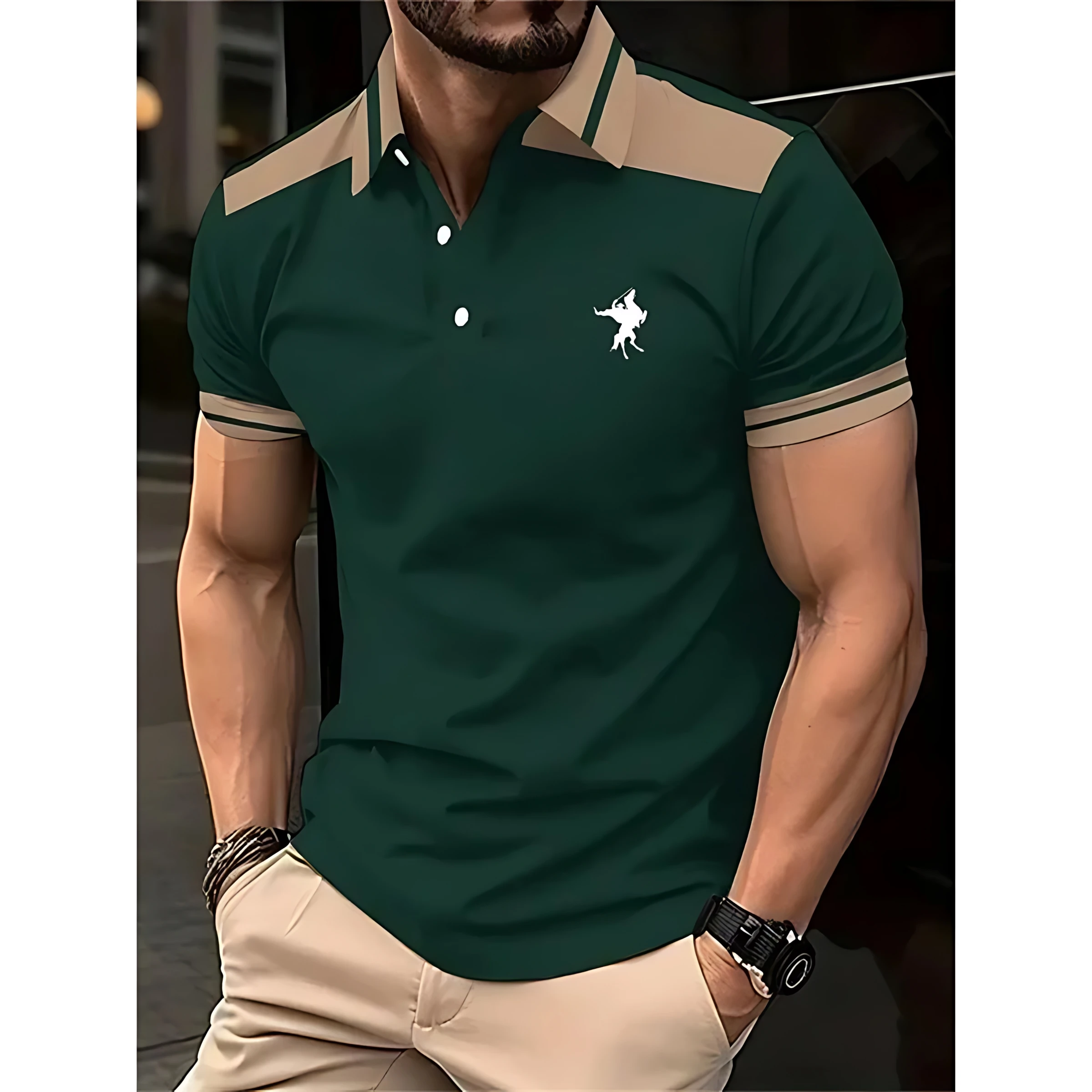 Neues Herren-Poloshirt, atmungsaktive Sommer-Poloshirts mit 3D-Musterdruck, Herren-Oberteile, Outdoor-Golf-Polo, 100 % Polyester, lässige Herrenbekleidung