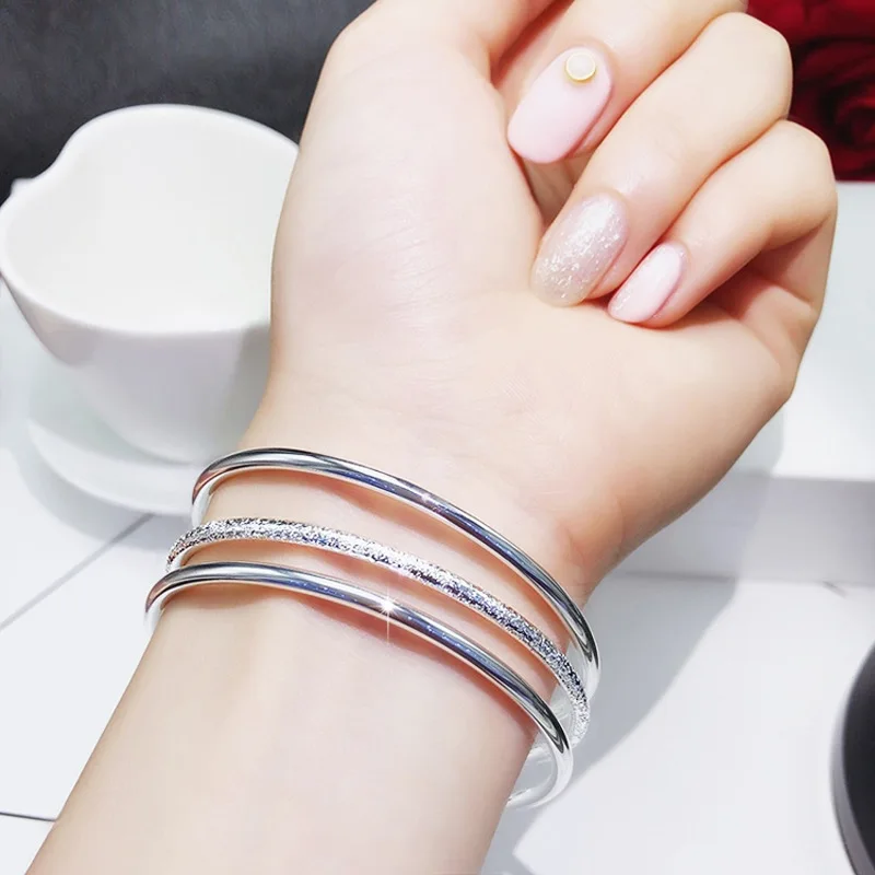 

925 Sterling Silver Bracelet Simple Style Charm Personality Woman's Bracelet Elegant Exquisite Jewelry Birthday Gift for Friends