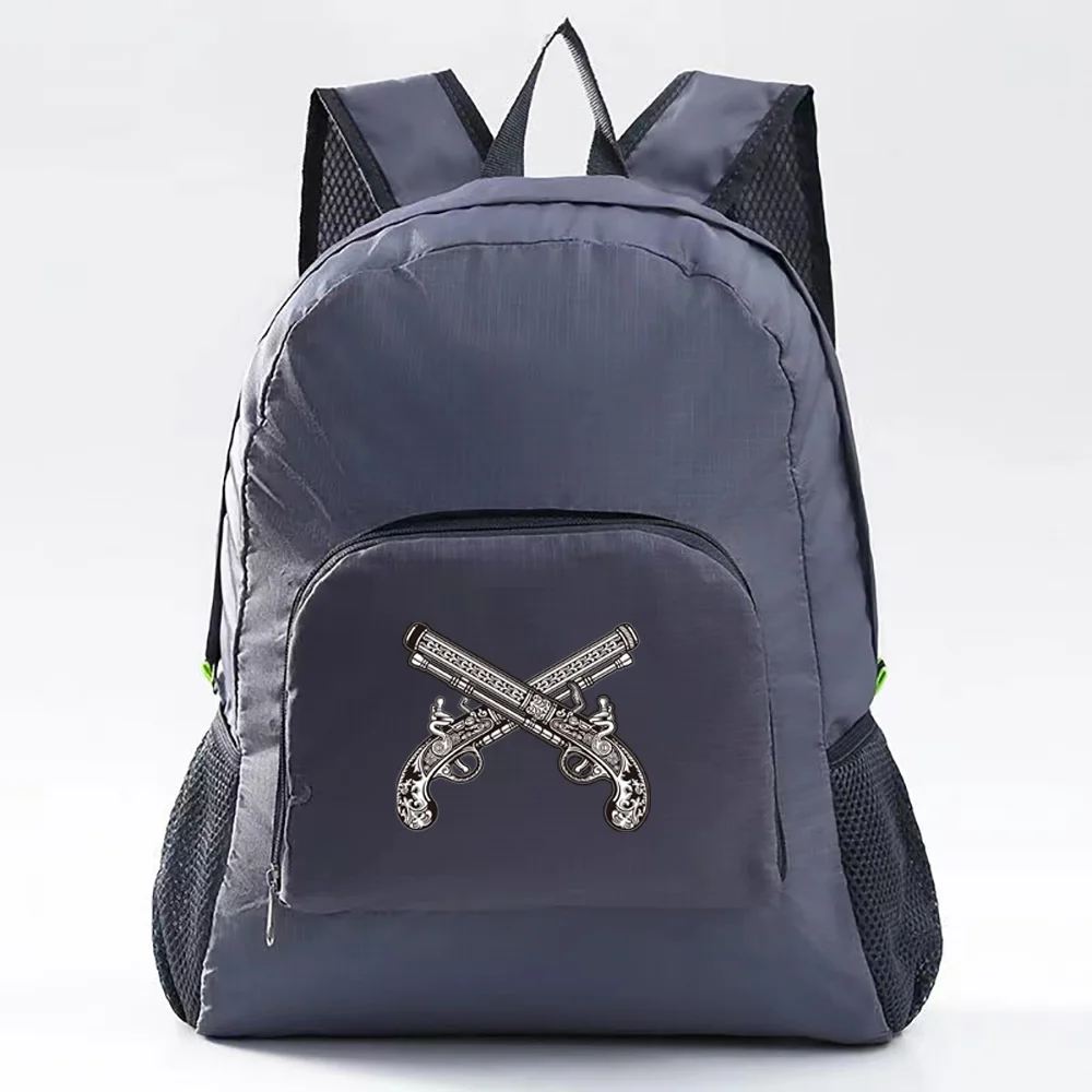 Mochila plegable impermeable para hombre y mujer, bolsa de escalada de viaje con patrón de calavera de nailon, mochilas de senderismo, bolsas portátiles para deportes al aire libre