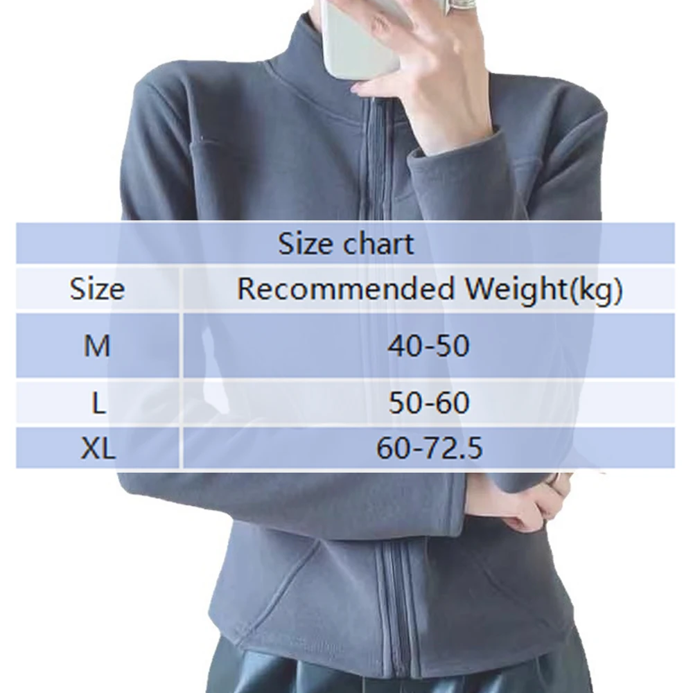 Women Stand Collar Thermal Sport Jacket Autumn Winter Slim Fit Long Sleeve Windproof Workout Tops Ladies Sportswear Outerwear