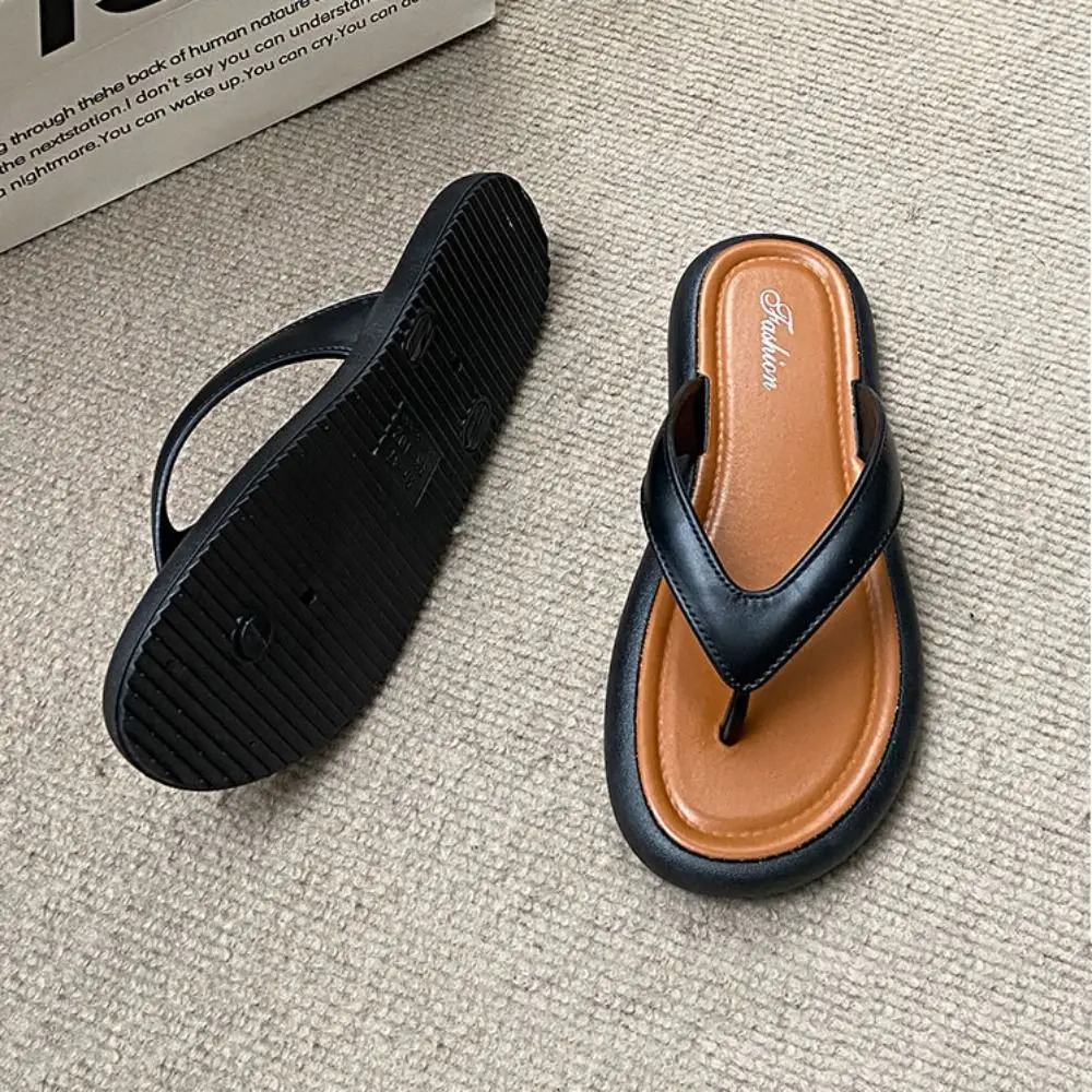 패션 여름 플랫 쪼리 샌들 클립 토 샌들 플립플랍 여성 미끄럼 방지 EVA 휴가 비치 슬리퍼 야외 실내