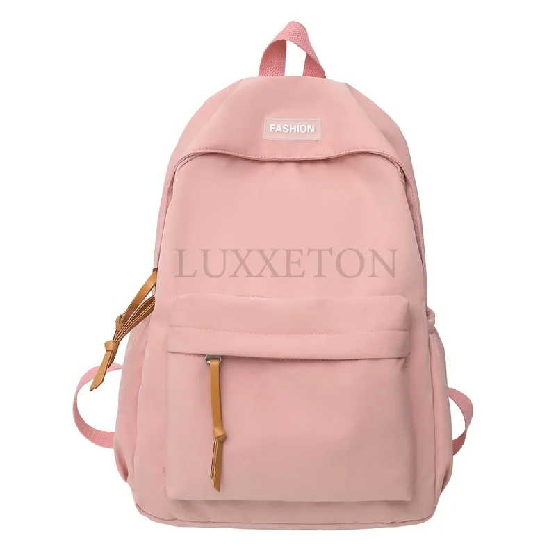 Large Capacity Women Backpack Travel Bag Casual Nylon Student School Bag Solid Color Fashion Backpack Girls School