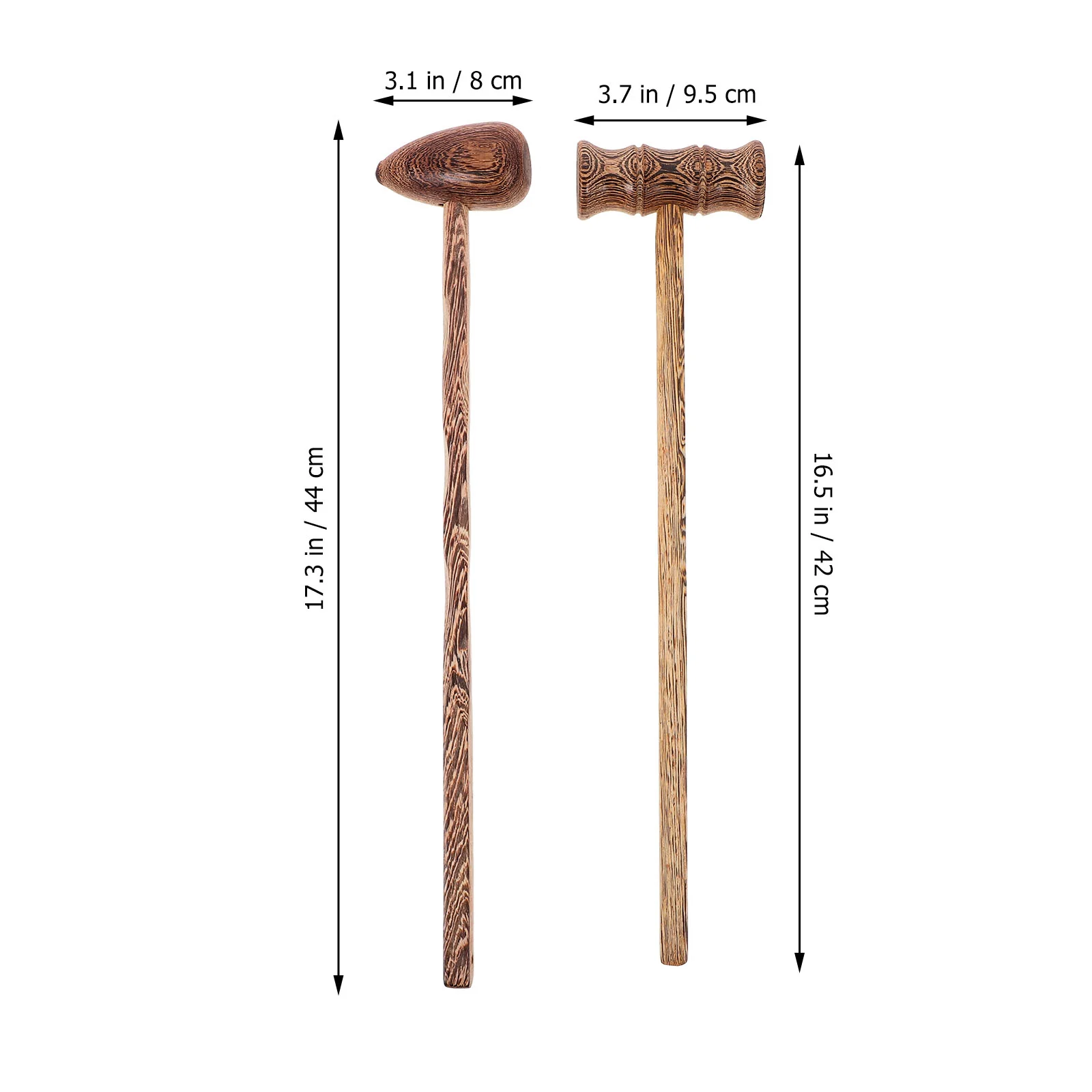 2 Pcs Duck Egg Hammer Relieving Fatigue Pat Massage Bat Eggs Stick Back Massager Wood Acupoint