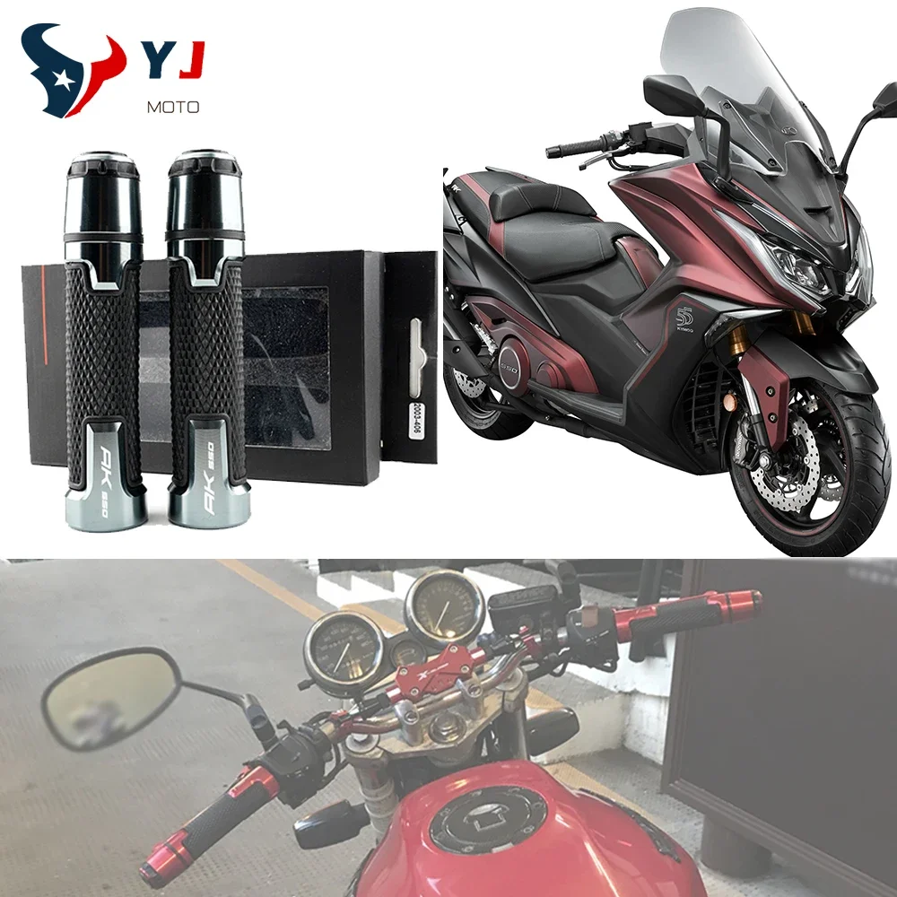 Neu für KYMCO AK550 AK 550 2018-2026 2025 Motorrad CNC Zubehör Aluminium- und Gummi-Lenkergriffe Lenkerenden