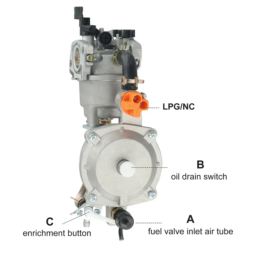 Imagem -03 - Gerador de Gás Liquefeito Conversão de Combustível Dupla Gerador 3kw Carburador Portátil Gerador ng para Motores 168f 170f