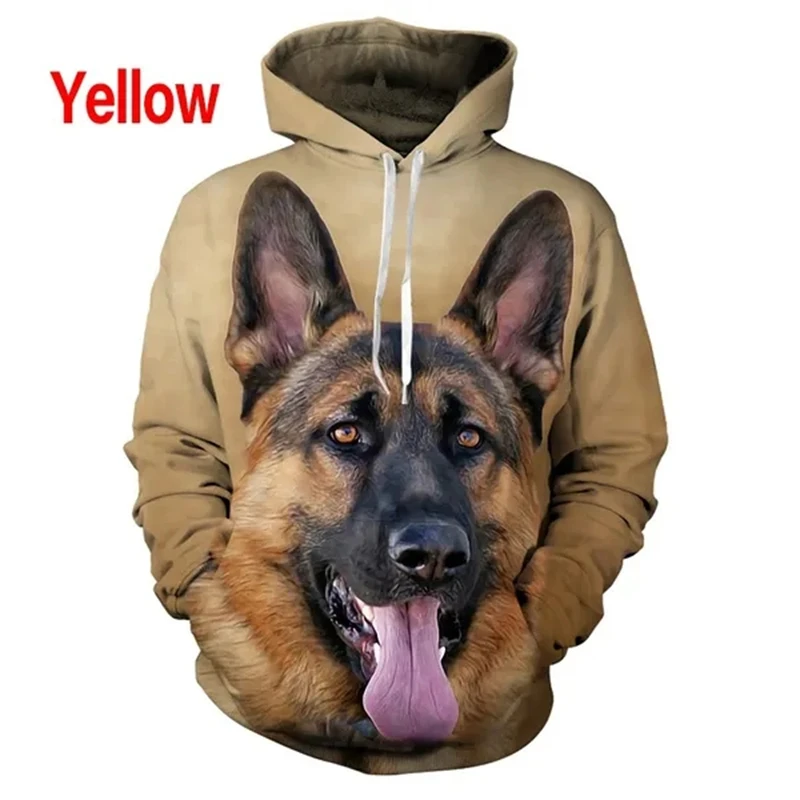 Funny Dog 3D Hoodies Men Women Oversized Casual German Shepherd Hoodie Pullovers Hooded Sweatshirts Tracksuits Coat Kid Clothing