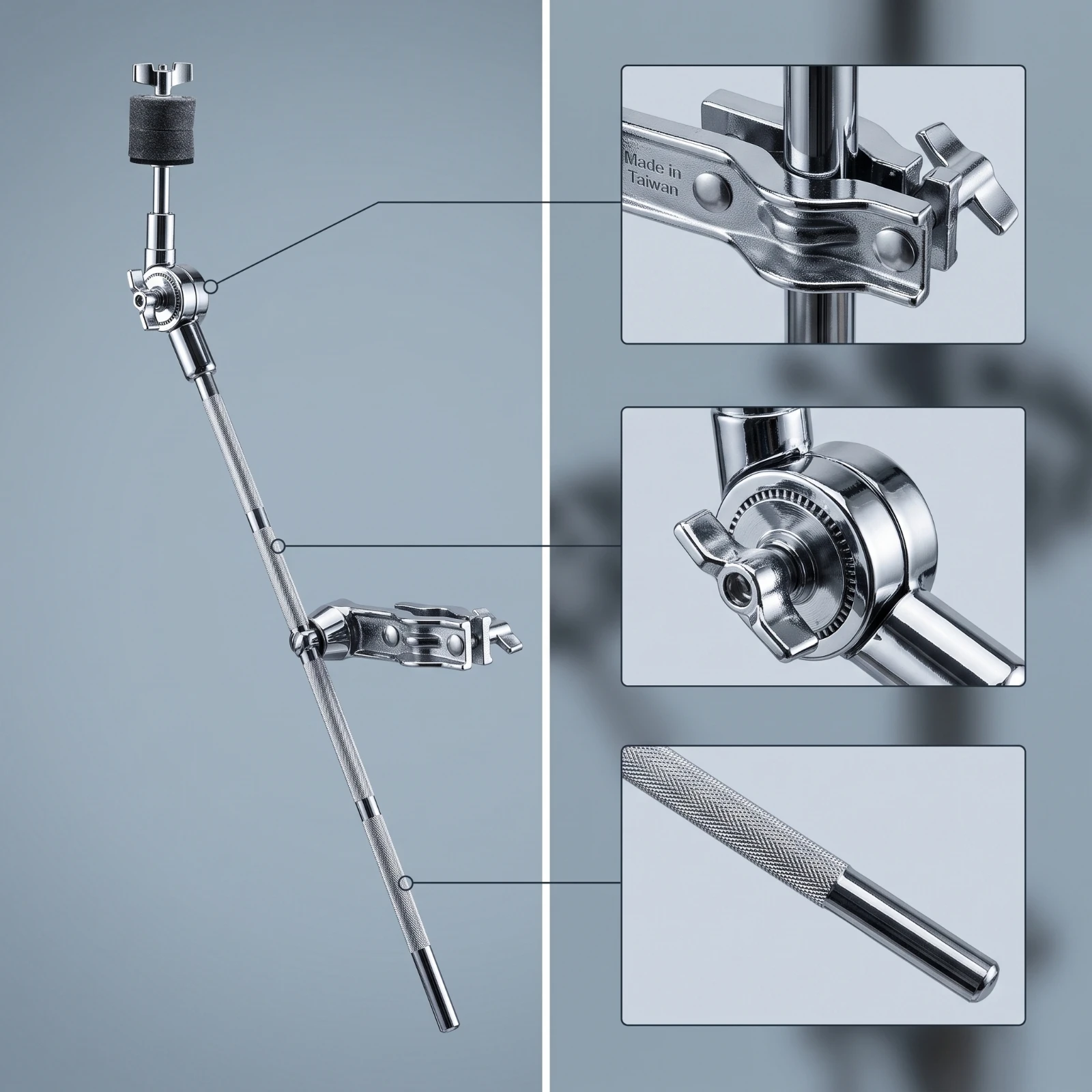 Cymbal Extension Arm Adjustable Cymbal Arm with Clamp Drum Clamp Mount Easy to Adjust Hardware Versatile for Drummers